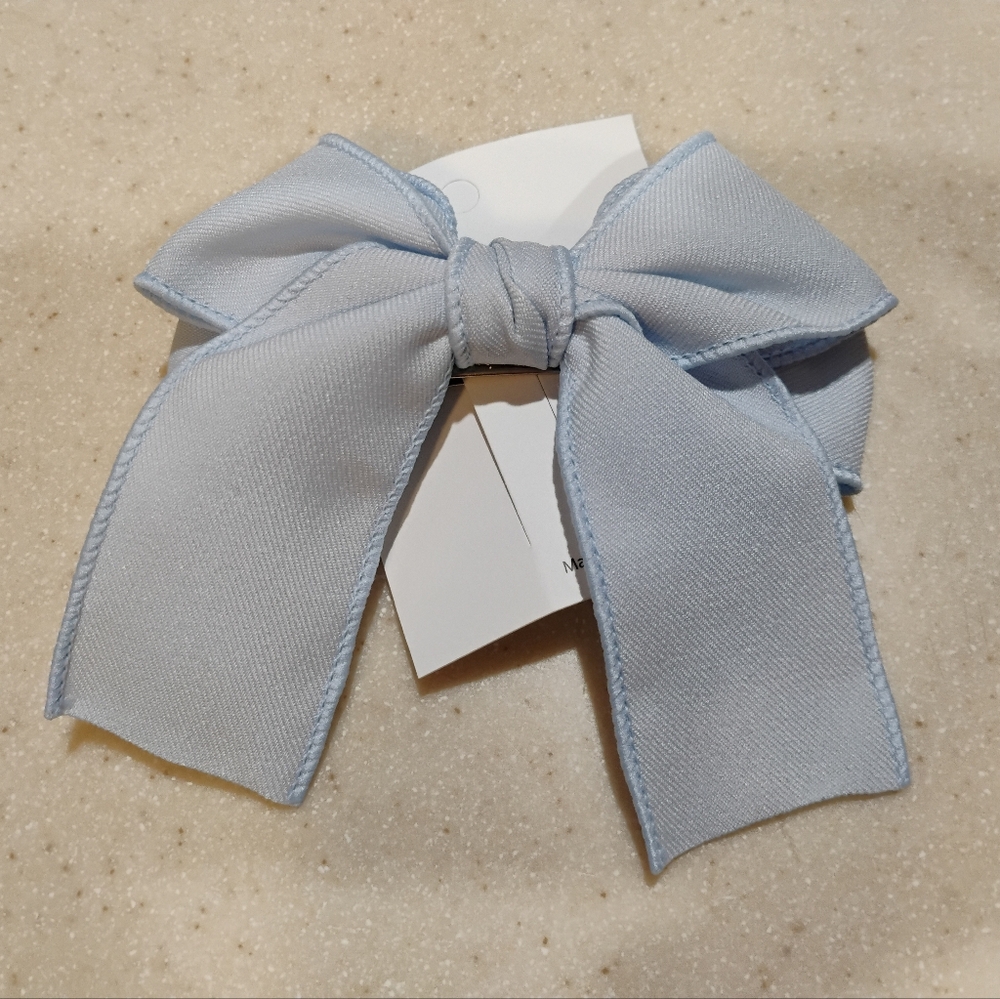 Blue Hair Bow Barrette